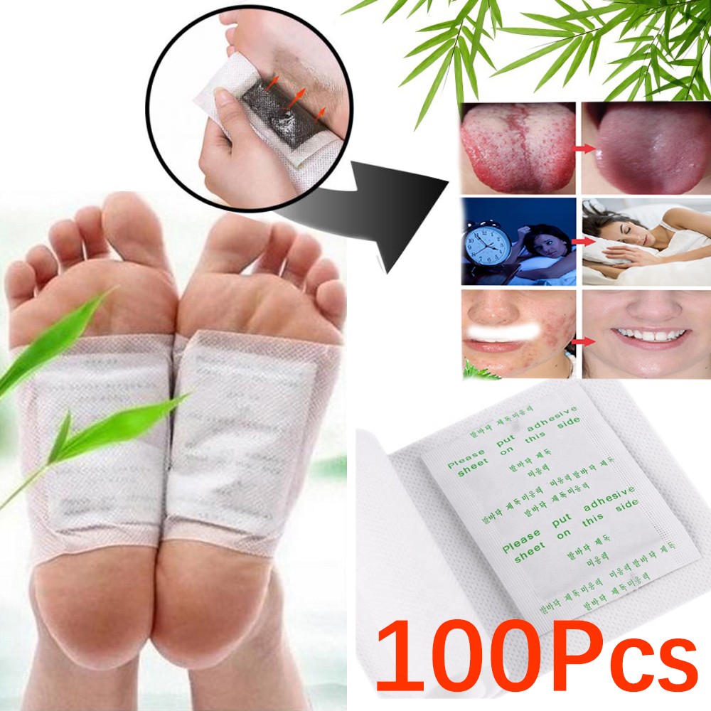 Detox Foot Patch - 100 ชิ้น/ล็อต Detox Foot Patch ไม้ไผ่แผ่นแพทช์กาว