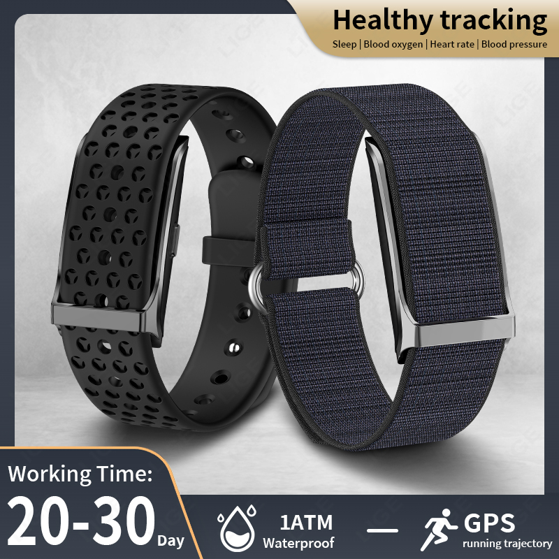 Health Wellness Bracelet - LIGE สมาร์ทวอท์ช Heart Rate เครื่องวัดความดันโลหิต Pedometer