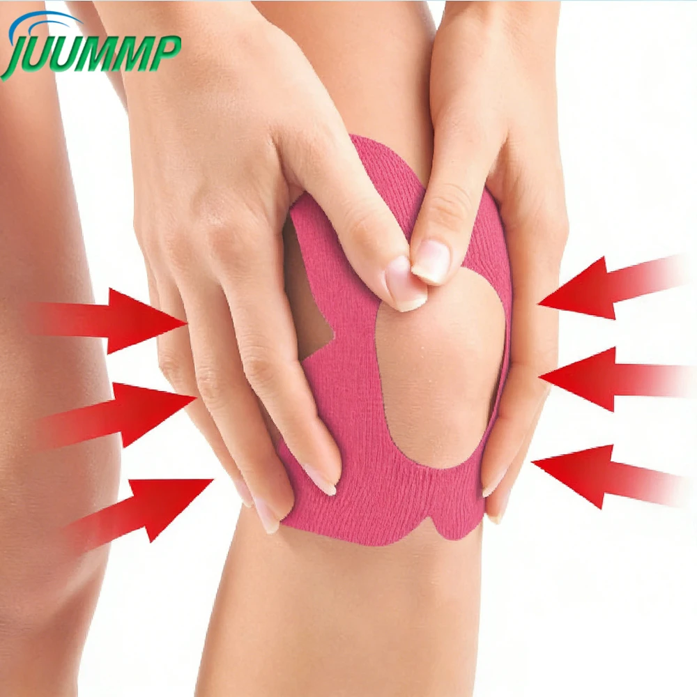 Sports Taping Precut - ชุดเทปคิเนซิโอโลยีสำเร็จรูปสำหรับเข่า 10 ชิ้น กันน้ำ สำหรับพยุงกล้ามเนื้อ