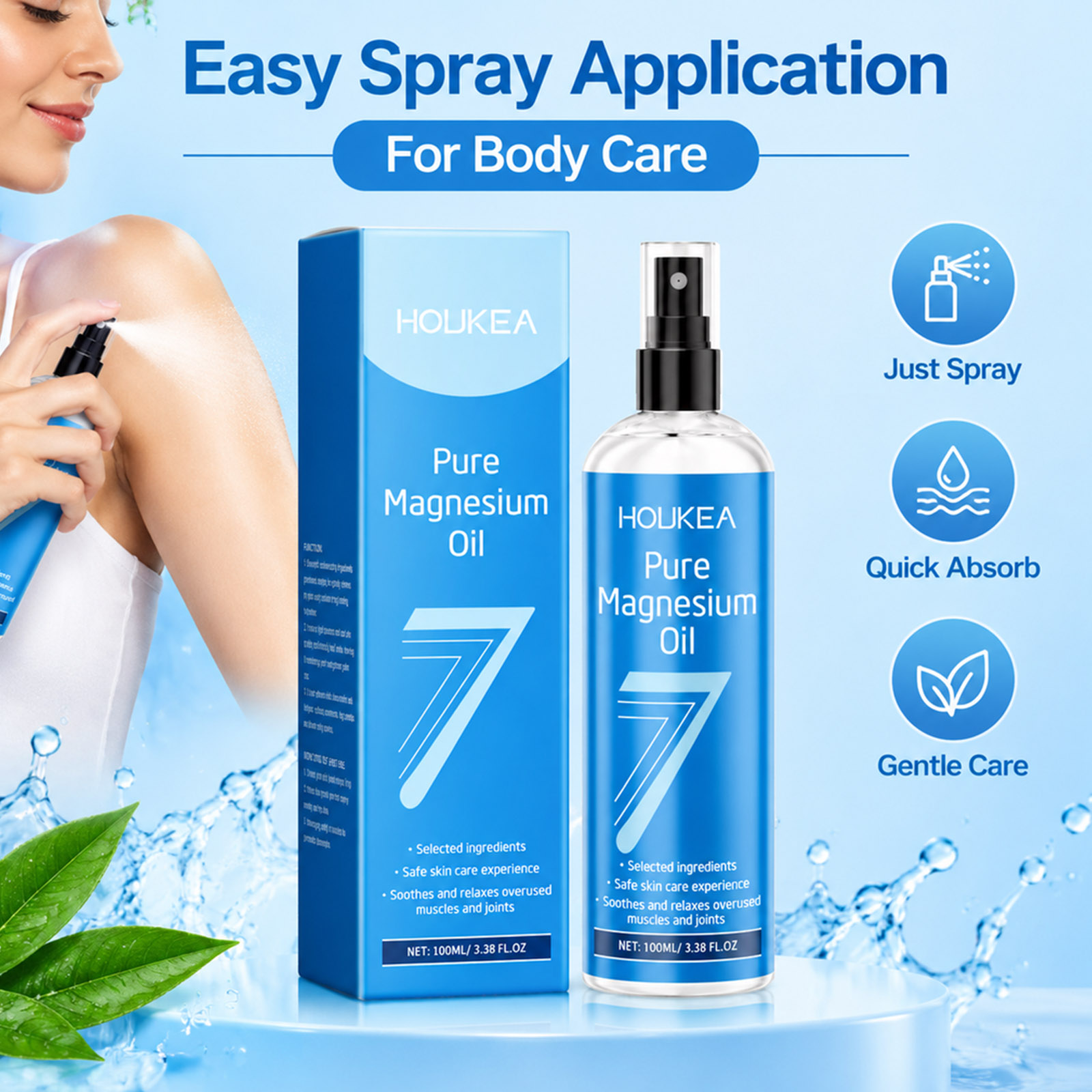 สเปรย์น้ำมันแมกนีเซียมบริสุทธิ - Bath Salts Magnesium บทวิจารณ์และราคา