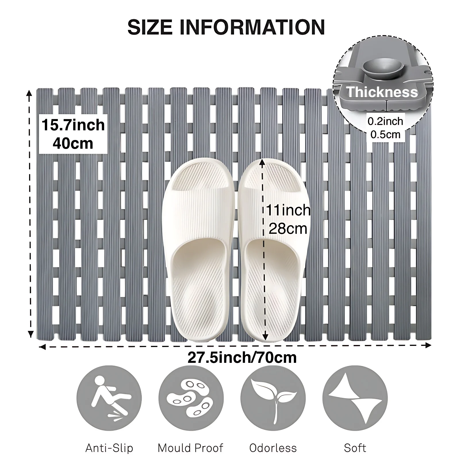 แผ่นรองอาบน้ำกันลื่น 1 ชิ้น, แ - Bamboo Bath Mat บทวิจารณ์และราคา